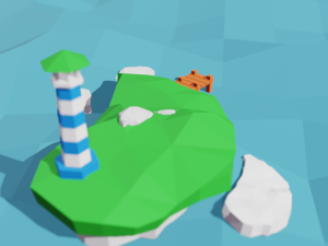 Lighthouse beacon on the island 3D 模型