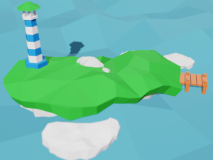 Lighthouse beacon on the island 3D 模型