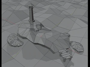 Lighthouse beacon on the island 3D Model