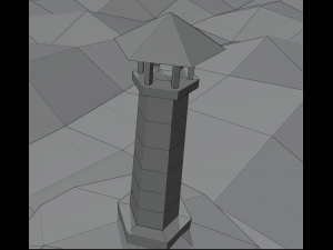 Lighthouse beacon on the island 3D 模型