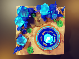 Stylized Desert of crystals diorama 3D Модель