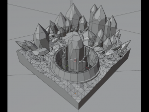 Stylized Desert of crystals diorama 3D Модель