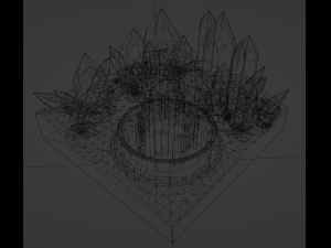 Stylized Desert of crystals diorama 3D Модель