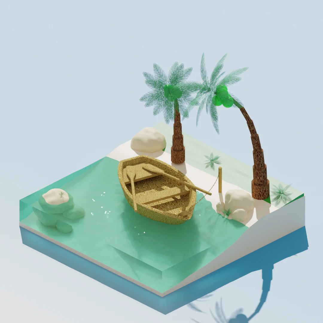 Desert island uninhabited 3D Model .c4d .max .obj .3ds .fbx .stl .blend 