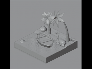 Desert island uninhabited 3D-Modell
