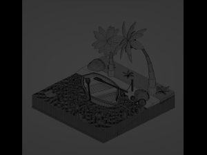 Desert island uninhabited 3D-Modell