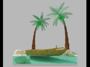 Desert island uninhabited 3D-Modell