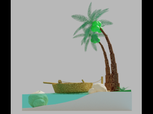 Desert island uninhabited 3D-Modell