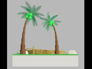 Desert island uninhabited 3D-Modell