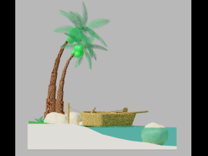 Desert island uninhabited 3D-Modell