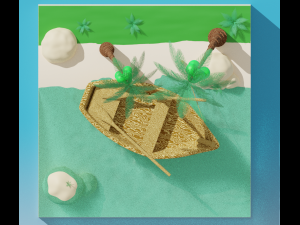 Desert island uninhabited 3D-Modell