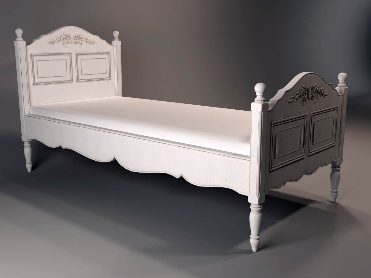 Модель кровать одноместная 3д Макс
