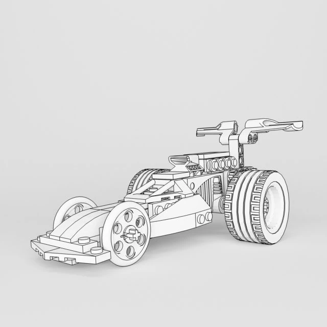 Lego car 3D Model .c4d .max .obj .3ds .fbx .stl .blend