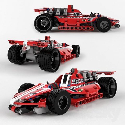 Lego car Model 3D .c4d .max .obj .3ds .fbx .stl .blend 