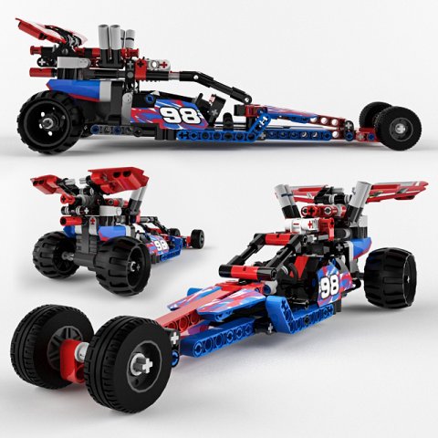 Lego car 3D Модель .c4d .max .obj .3ds .fbx .stl .blend 