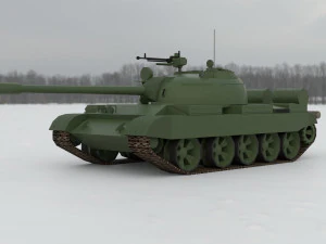 T-55A Soviet Tank 3D Model