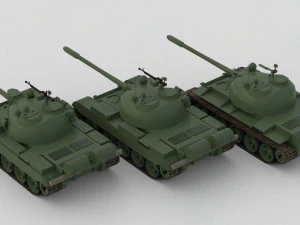 T-55A Soviet Tank 3D Model