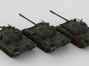 T-55A Soviet Tank 3D Model