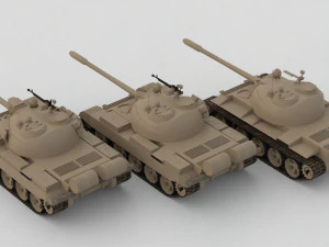 T-55A Soviet Tank 3D Model