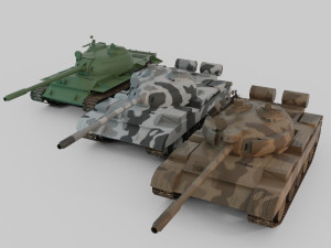 T-55A Soviet Tank 3D 模型