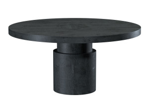 Dining Table and Chair in Blackened Oak by Orphan Work 3D Model