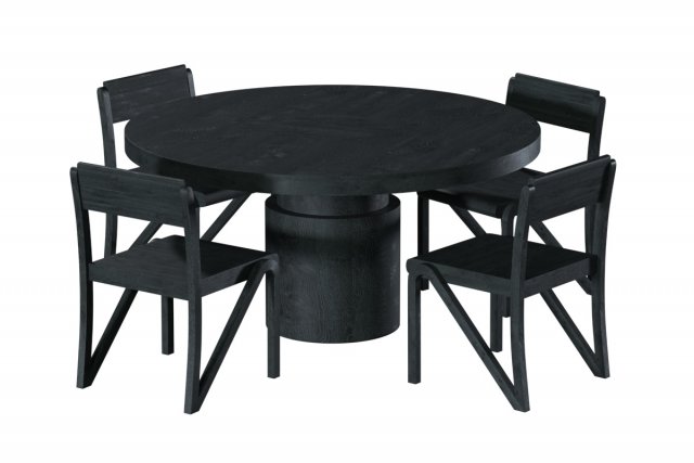 Dining Table and Chair in Blackened Oak by Orphan Work 3D Model .c4d .max .obj .3ds .fbx .stl .blend