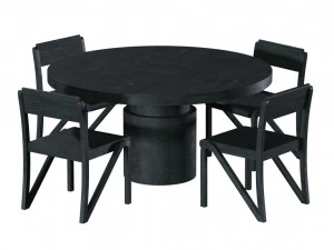 Mesa de comedor y silla de roble ennegrecido de Orphan Work Modelo 3D