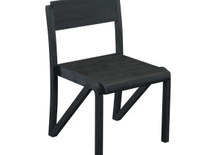Dining Table and Chair in Blackened Oak by Orphan Work Model 3D