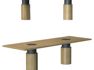 Dining Table and Chair in Blackened Oak by Orphan Work Model 3D