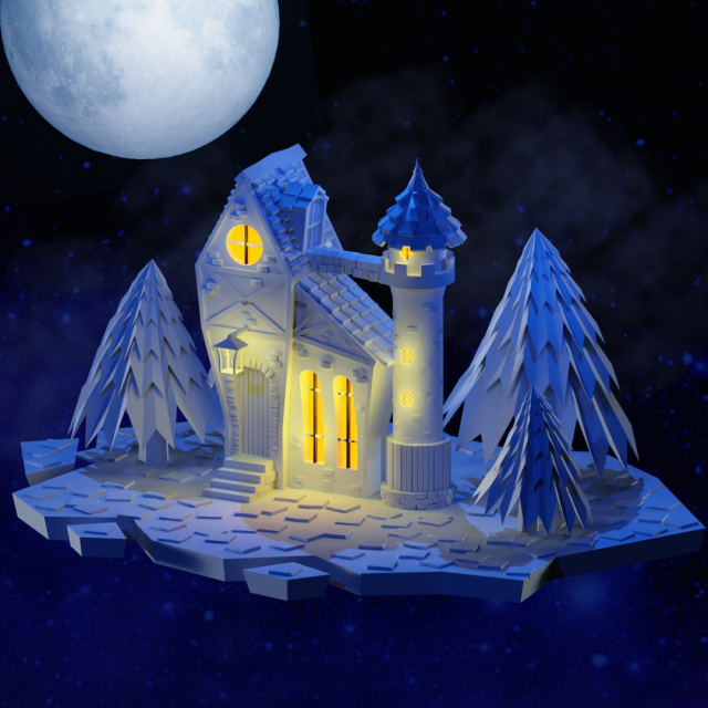 Castle 3D Модель .c4d .max .obj .3ds .fbx .stl .blend 