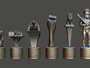 Dan Bilzerians luxury Chess Set Black Pieces 3D Print Model