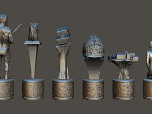 Dan Bilzerians luxury Chess Set Black Pieces 3D Принт Модель