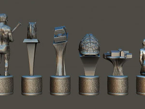 Dan Bilzerians luxury Chess Set Black Pieces 3D Print Model
