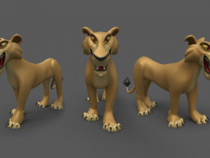 Zira The Lioness 3D Model