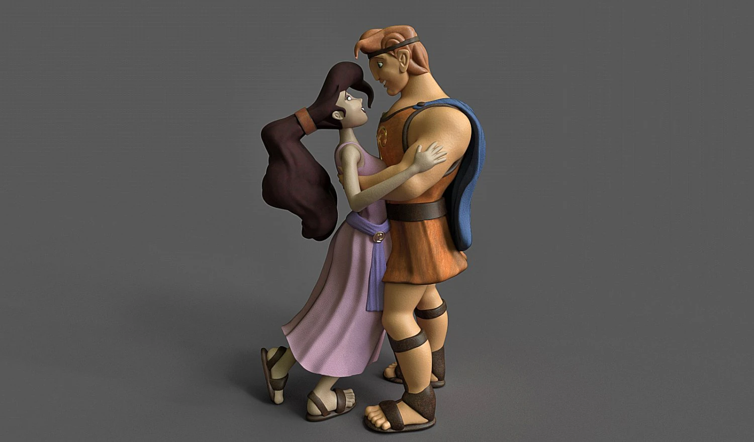Megara and Hercules 3D Model .c4d .max .obj .3ds .fbx .stl .blend