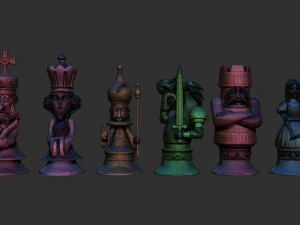 Alice Madness Returns Chess Set 3D Print Model