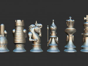 Alice Madness Returns Chess Set 3D Print Model