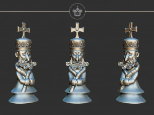 爱丽丝国王疯狂回归国际象棋套装 3D 打印模型