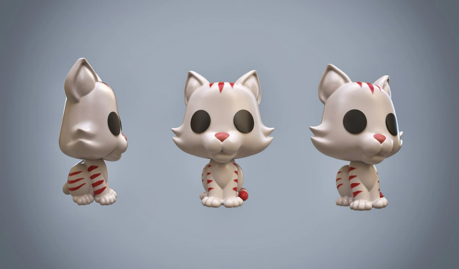 Funko pop Candy Cane the Cat 3D Model .c4d .max .obj .3ds .fbx .stl .blend 