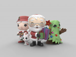Set Natal Funko pop Model 3D
