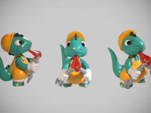 Lucio Brucio - Wesołe dinozaury - Zestaw Kinder Niespodzianka Model 3D