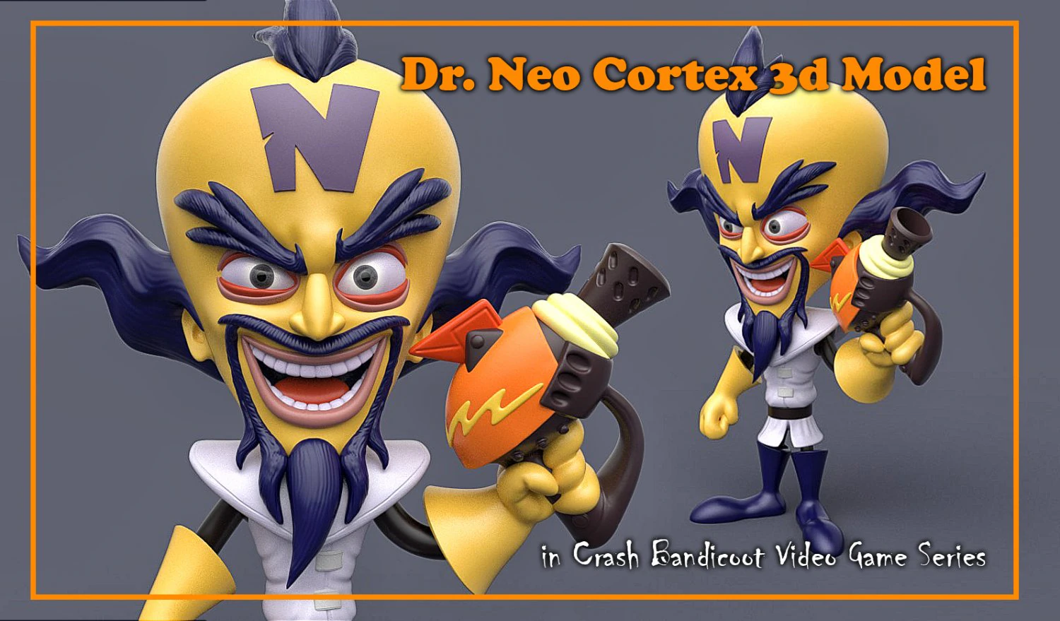 Dr Neo Cortex 3D Model .c4d .max .obj .3ds .fbx .stl .blend 