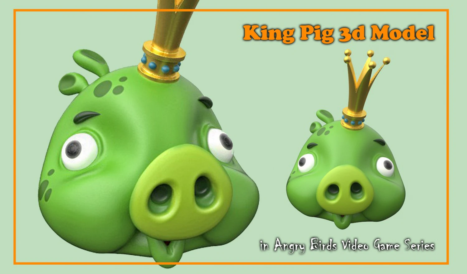 King Pig 3D Model .c4d .max .obj .3ds .fbx .stl .blend 