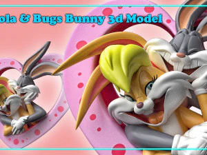 Lola and Bugs Bunny 3D Model