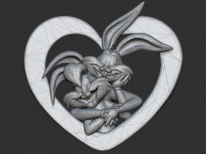Lola and Bugs Bunny 3D Model