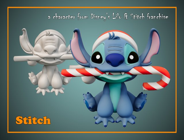 Stitch 3Dモデル .c4d .max .obj .3ds .fbx .stl .blend 