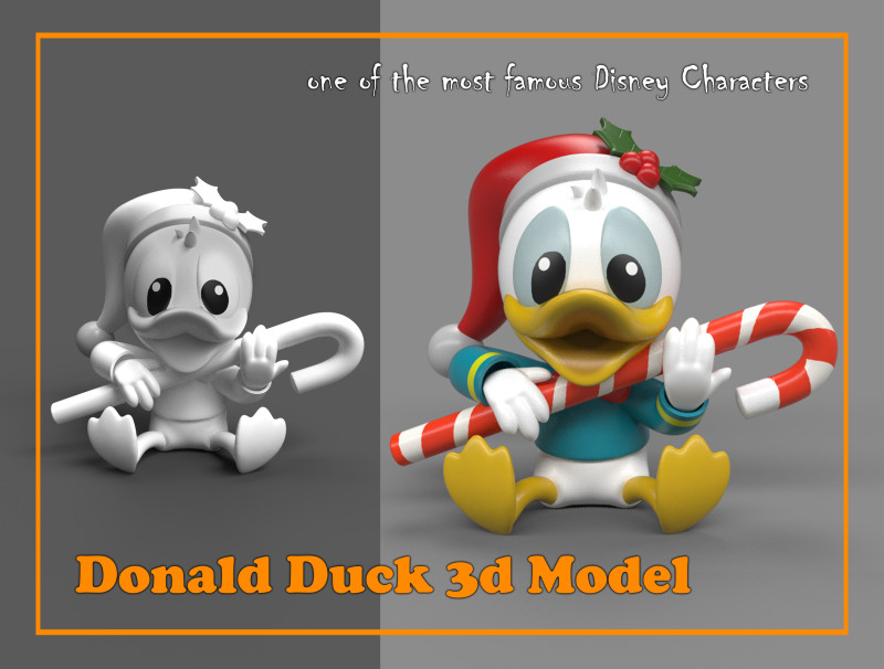 Donald Duck 3D 模型 .c4d .max .obj .3ds .fbx .stl .blend