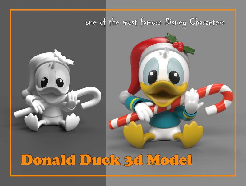 Donald Duck 3D Model .c4d .max .obj .3ds .fbx .stl .blend