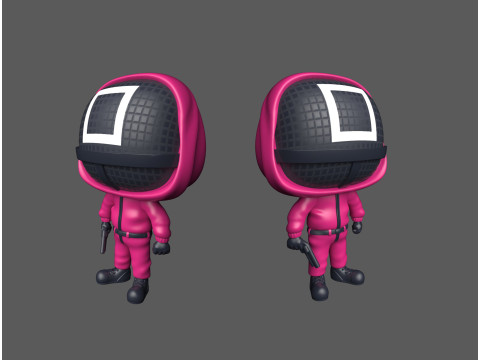 Squid Game Funko pop Square masked Soldier 3D Модель