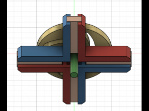Four Sliding Follower Mechanism 3D 모델